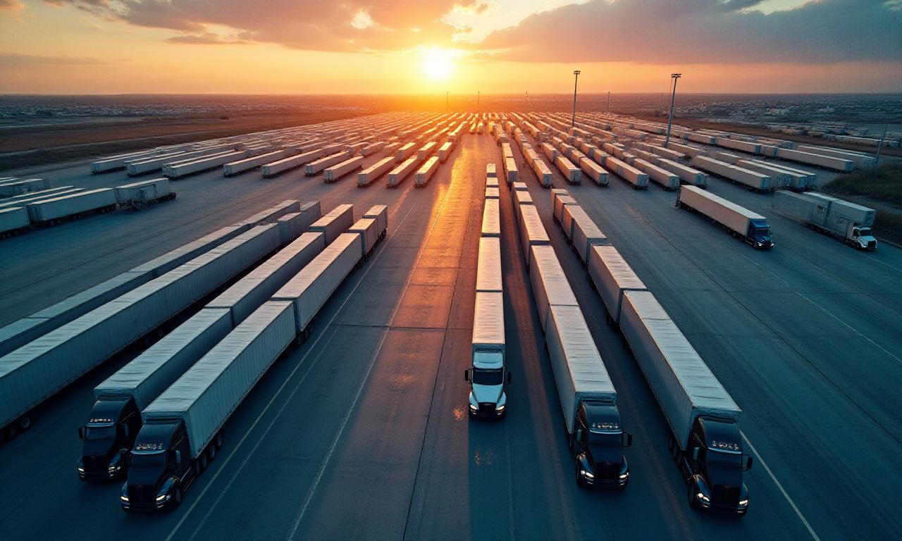 Aerial view of a high-tech logistics terminal in Laredo