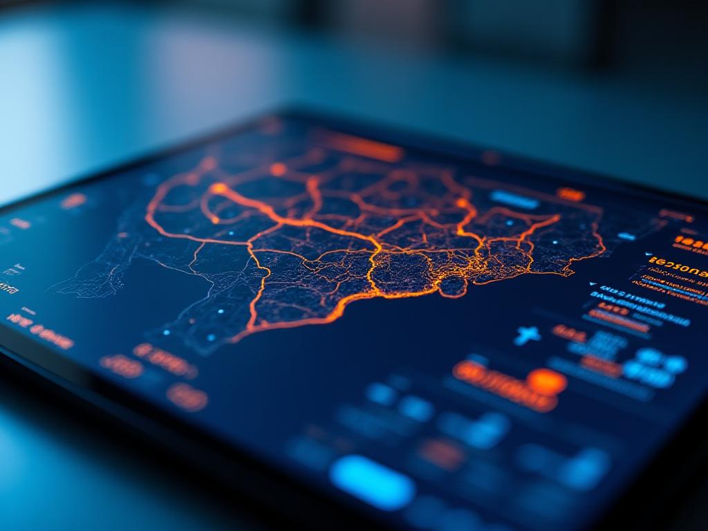 Dark mode stylized logistics dashboard preview